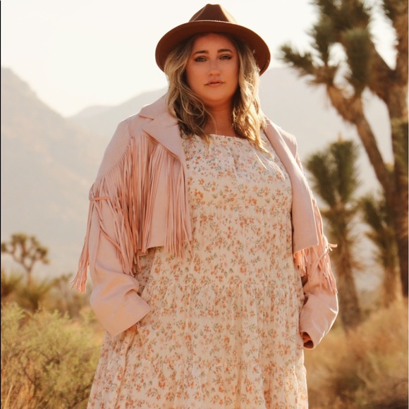 Blush Fringe Suede Jacket - Picture 3 of 4